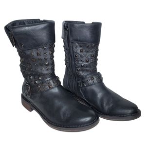 UGG Studded Conor Boots Size 7 Cuffed Mid Calf Leather Upper Rubber Sole